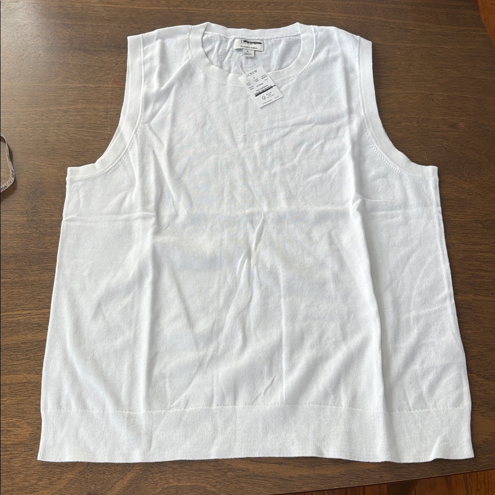 J Crew Sweater shell Large‎ white